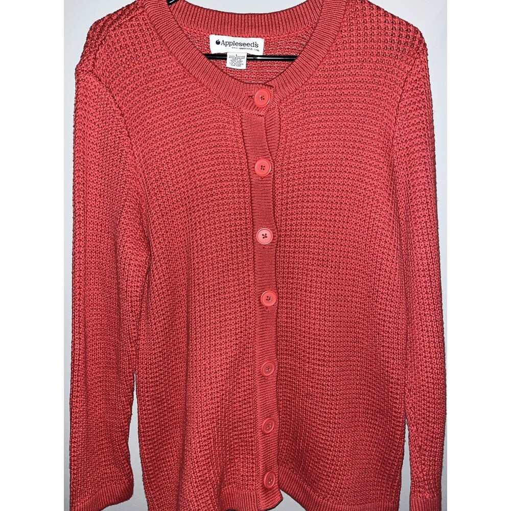 Vintage Appleseed’s Cotton Sweater‎ Cardigan Size Large 100% Cotton